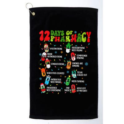 Retro 12 Days Of Pharmacy Crew Christmas Pharmacists Tech Great Gift Platinum Collection Golf Towel