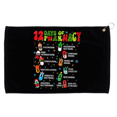 Retro 12 Days Of Pharmacy Crew Christmas Pharmacists Tech Great Gift Grommeted Golf Towel