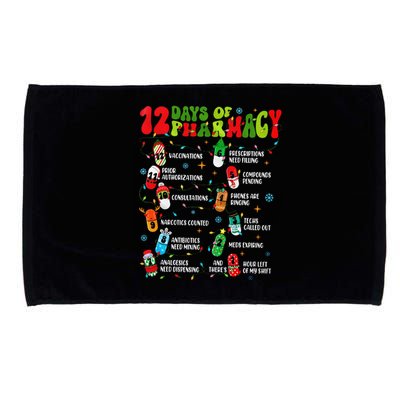 Retro 12 Days Of Pharmacy Crew Christmas Pharmacists Tech Great Gift Microfiber Hand Towel