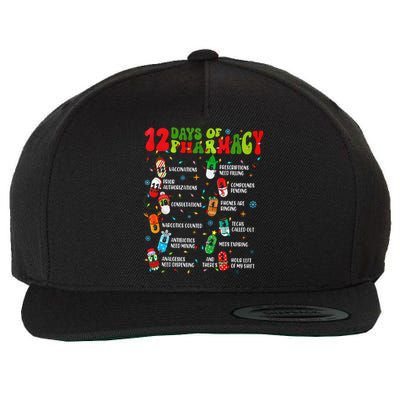 Retro 12 Days Of Pharmacy Crew Christmas Pharmacists Tech Great Gift Wool Snapback Cap