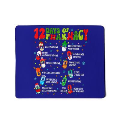 Retro 12 Days Of Pharmacy Crew Christmas Pharmacists Tech Great Gift Mousepad