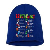 Retro 12 Days Of Pharmacy Crew Christmas Pharmacists Tech Great Gift Short Acrylic Beanie