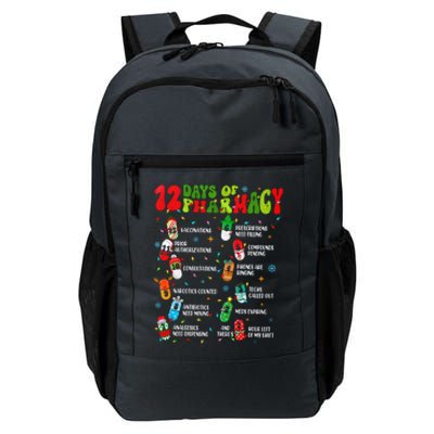 Retro 12 Days Of Pharmacy Crew Christmas Pharmacists Tech Great Gift Daily Commute Backpack