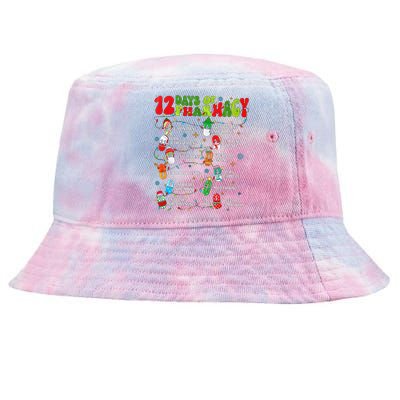 Retro 12 Days Of Pharmacy Crew Christmas Pharmacists Tech Great Gift Tie-Dyed Bucket Hat