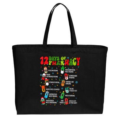 Retro 12 Days Of Pharmacy Crew Christmas Pharmacists Tech Great Gift Cotton Canvas Jumbo Tote