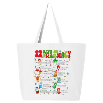 Retro 12 Days Of Pharmacy Crew Christmas Pharmacists Tech Great Gift 25L Jumbo Tote