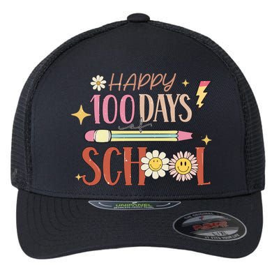 Happy 100th Day of School Shirt for Teacher or Child Flexfit Unipanel Trucker Cap