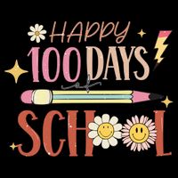Happy 100th Day of School Shirt for Teacher or Child Flexfit Unipanel Trucker Cap