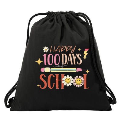 Happy 100th Day of School Shirt for Teacher or Child Drawstring Bag