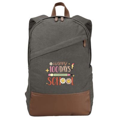 Happy 100th Day of School Shirt for Teacher or Child Cotton Canvas Backpack