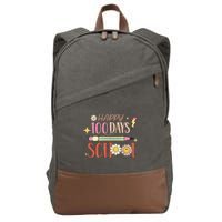 Happy 100th Day of School Shirt for Teacher or Child Cotton Canvas Backpack