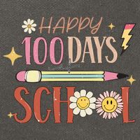 Happy 100th Day of School Shirt for Teacher or Child Cotton Canvas Backpack
