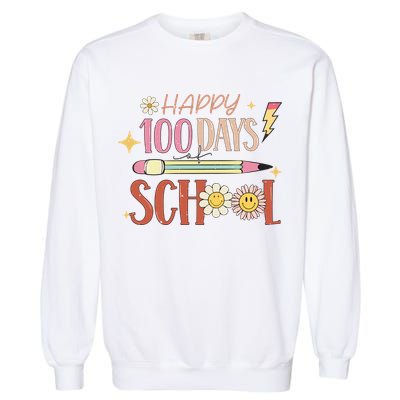 Happy 100th Day of School Shirt for Teacher or Child Garment-Dyed Sweatshirt