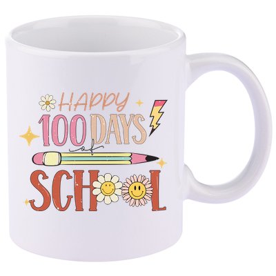 Happy 100th Day of School Shirt for Teacher or Child 11oz C Handle Ceramic Mug