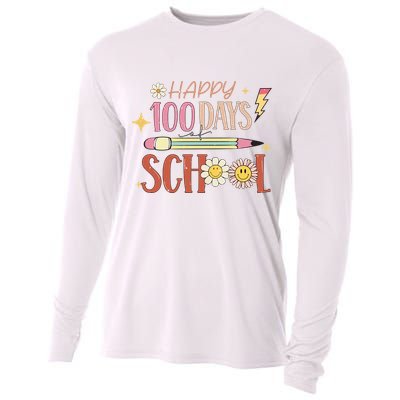 Happy 100th Day of School Shirt for Teacher or Child Cooling Performance Long Sleeve Crew