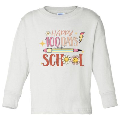 Happy 100th Day of School Shirt for Teacher or Child Toddler Long Sleeve Shirt