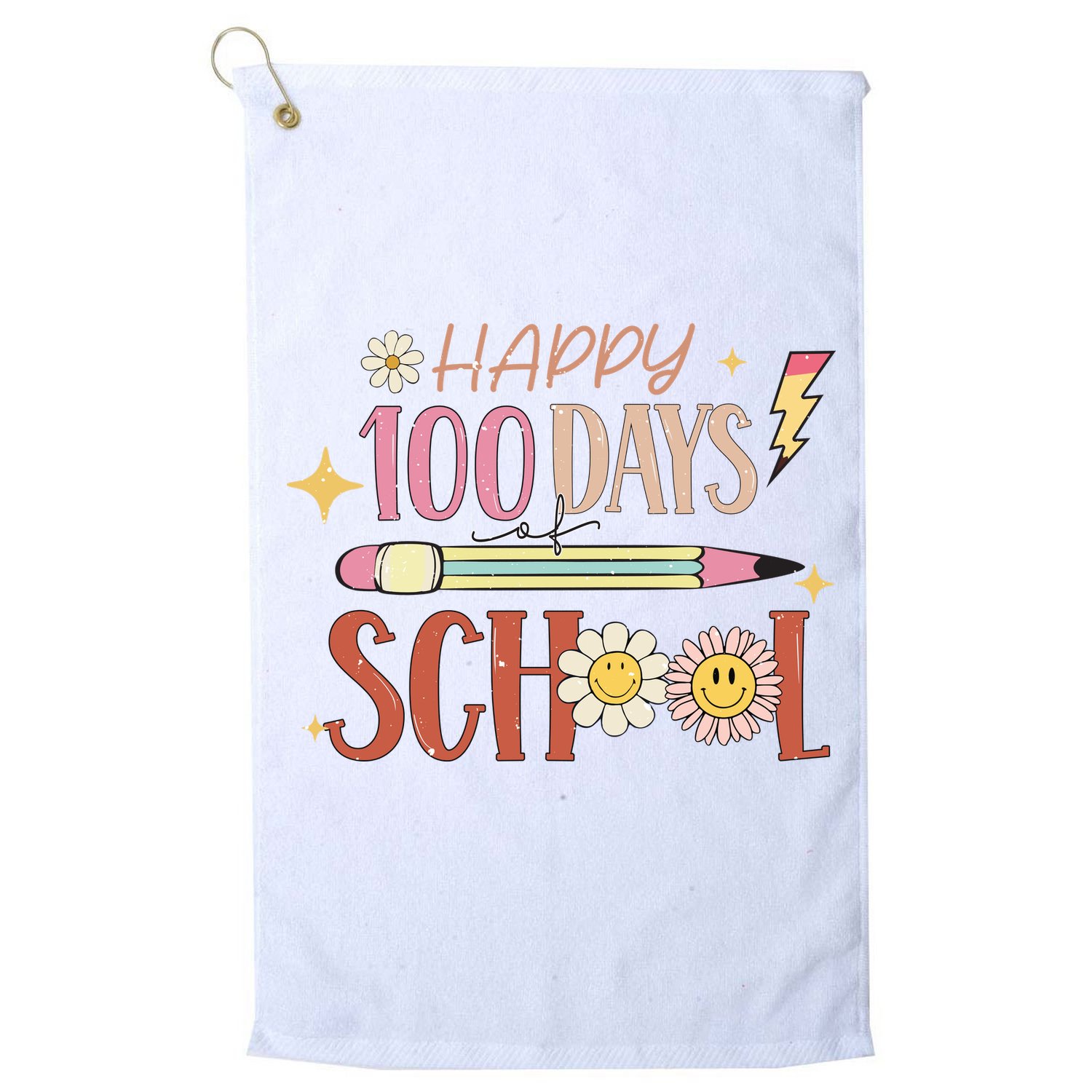 Happy 100th Day of School Shirt for Teacher or Child Golf Towel
