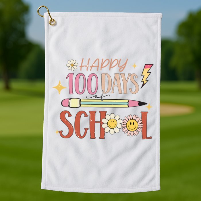 Happy 100th Day of School Shirt for Teacher or Child Golf Towel