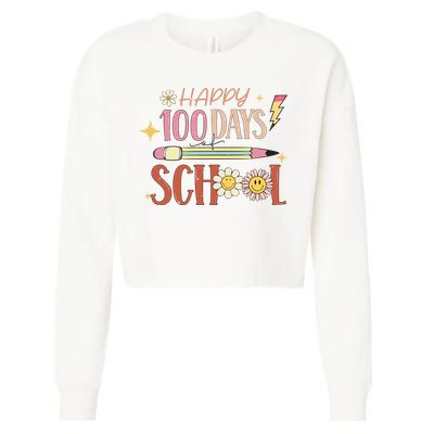 Happy 100th Day of School Shirt for Teacher or Child Cropped Pullover Crew