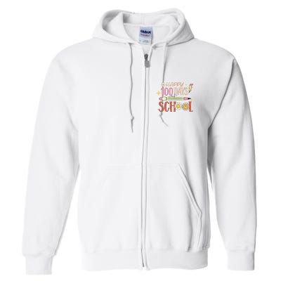 Happy 100th Day of School Shirt for Teacher or Child Full Zip Hoodie