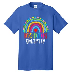 Rainbow 100 Days Of School 100 Days Smarter Gift Tall T-Shirt