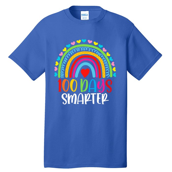 Rainbow 100 Days Of School 100 Days Smarter Gift Tall T-Shirt