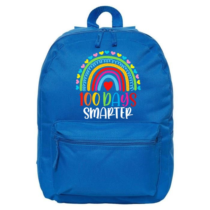 Rainbow 100 Days Of School 100 Days Smarter Gift 16 in Basic Backpack