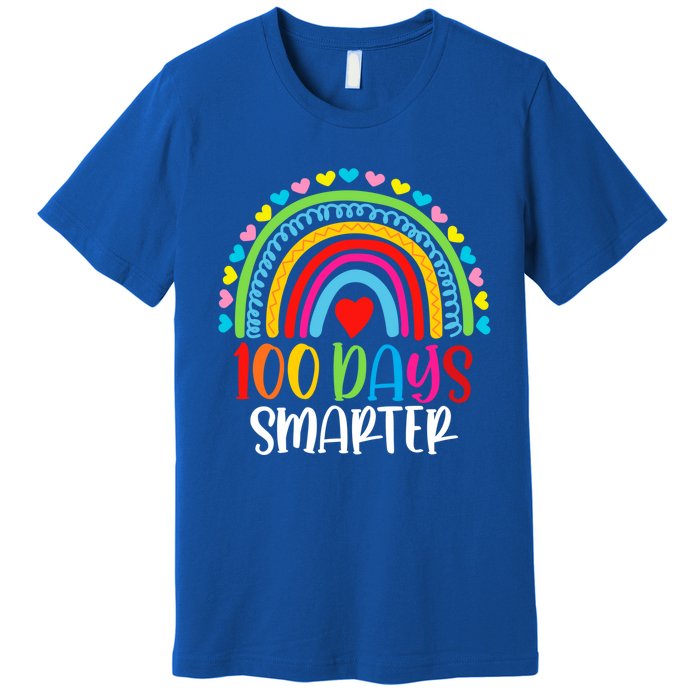 Rainbow 100 Days Of School 100 Days Smarter Gift Premium T-Shirt