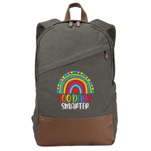 Rainbow 100 Days Of School 100 Days Smarter Gift Cotton Canvas Backpack