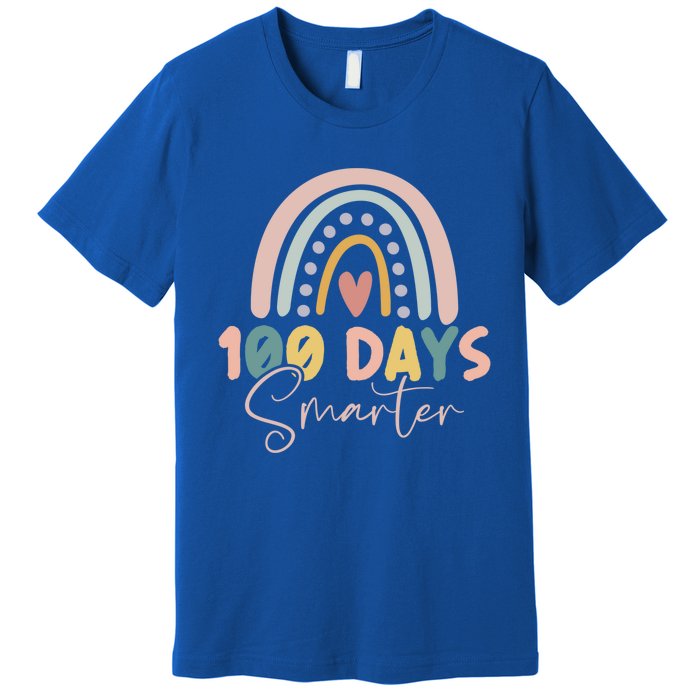 Rainbow 100 Days Smarter Teacher Student 100th Day Of School Gift Premium T-Shirt