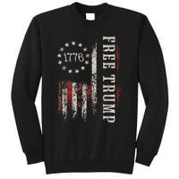 Retro 1776 Free Trump American Flag Sweatshirt