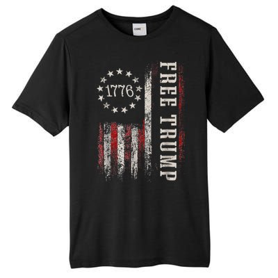 Retro 1776 Free Trump American Flag Tall Fusion ChromaSoft Performance T-Shirt