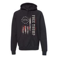 Retro 1776 Free Trump American Flag Premium Hoodie