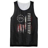 Retro 1776 Free Trump American Flag Mesh Reversible Basketball Jersey Tank