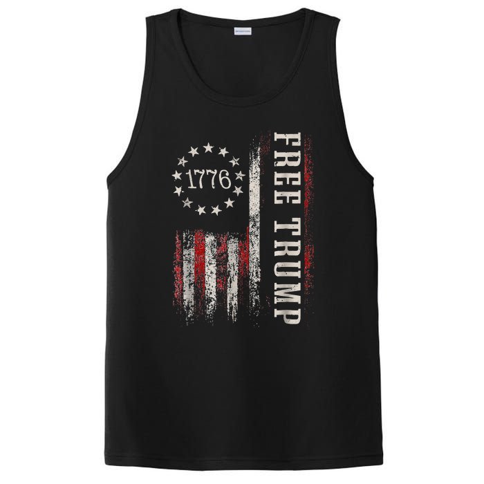 Retro 1776 Free Trump American Flag PosiCharge Competitor Tank