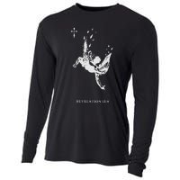 Revelations 129 Fallen Angel Satan Biblical Art Cooling Performance Long Sleeve Crew