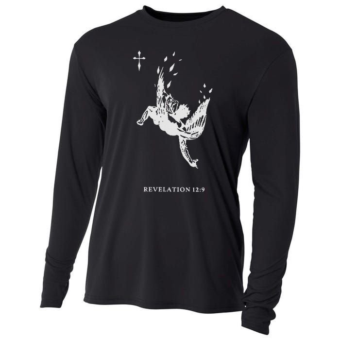 Revelations 129 Fallen Angel Satan Biblical Art Cooling Performance Long Sleeve Crew