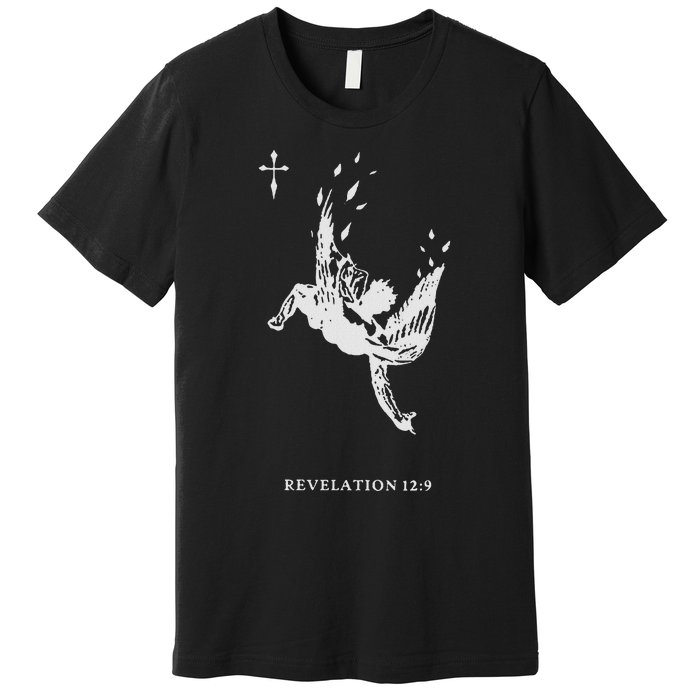 Revelations 129 Fallen Angel Satan Biblical Art Premium T-Shirt