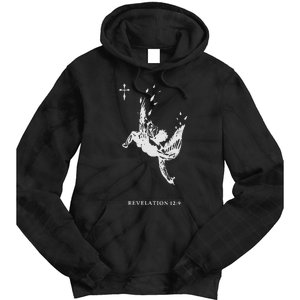 Revelations 129 Fallen Angel Satan Biblical Art Tie Dye Hoodie