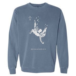 Revelations 129 Fallen Angel Satan Biblical Art Garment-Dyed Sweatshirt