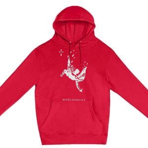 Revelations 129 Fallen Angel Satan Biblical Art Premium Pullover Hoodie