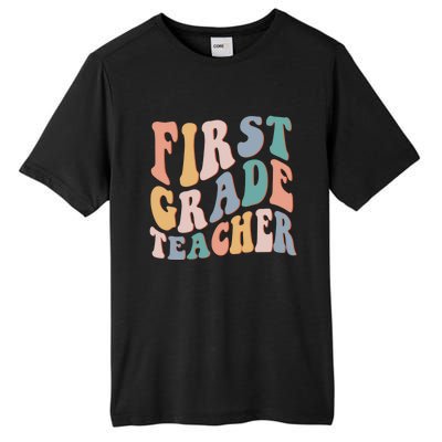 Retro 1St Grade Teacher Back To School First Grade Teacher Meaningful Gift Tall Fusion ChromaSoft Performance T-Shirt