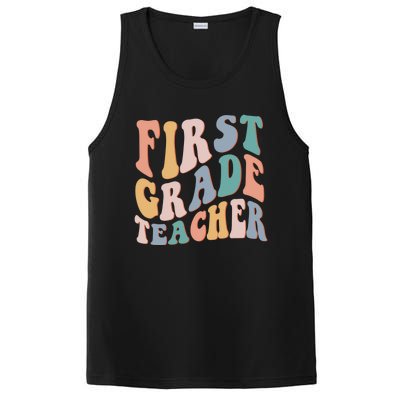 Retro 1St Grade Teacher Back To School First Grade Teacher Meaningful Gift PosiCharge Competitor Tank