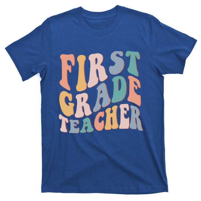 Retro 1St Grade Teacher Back To School First Grade Teacher Meaningful Gift T-Shirt