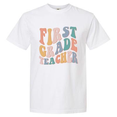 Retro 1St Grade Teacher Back To School First Grade Teacher Meaningful Gift Garment-Dyed Heavyweight T-Shirt