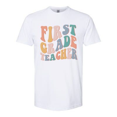 Retro 1St Grade Teacher Back To School First Grade Teacher Meaningful Gift Softstyle CVC T-Shirt