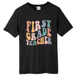 Retro 1St Grade Teacher Back To School First Grade Teacher Gift Tall Fusion ChromaSoft Performance T-Shirt