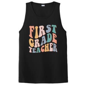 Retro 1St Grade Teacher Back To School First Grade Teacher Gift PosiCharge Competitor Tank