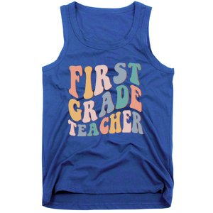 Retro 1St Grade Teacher Back To School First Grade Teacher Gift Tank Top