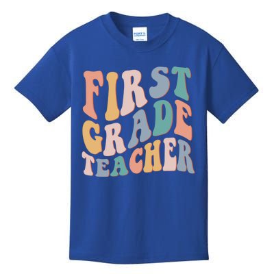 Retro 1St Grade Teacher Back To School First Grade Teacher Gift Kids T-Shirt